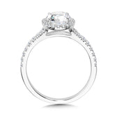 Round Split Shank Halo Engagement Ring